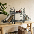 Metal Bridge Shelf For Desk Or Wall Unique Home Office Decor 33.4 W X 15.3 H X 7 D