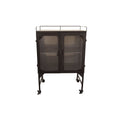 Metal Cabinet With Locking Caster Wheels Glass Doors