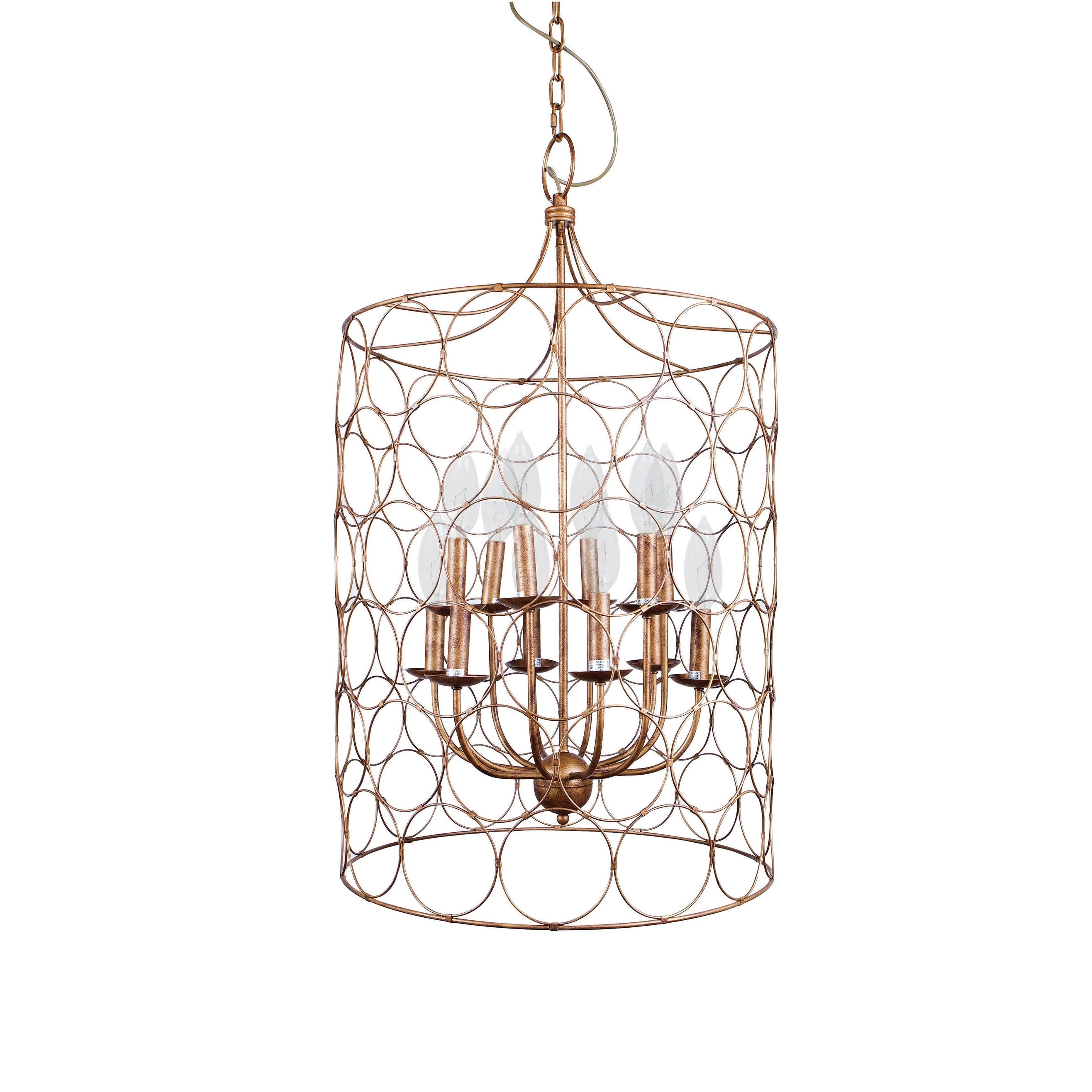 Metal Chandelier With Circlet Designs 12 Lights