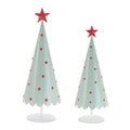 Metal Christmas Tree With Red Star Set Of 2