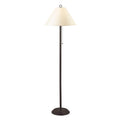 Metal Floor Lamp With Pull Chain Switch And Paper Shade Off White And Black