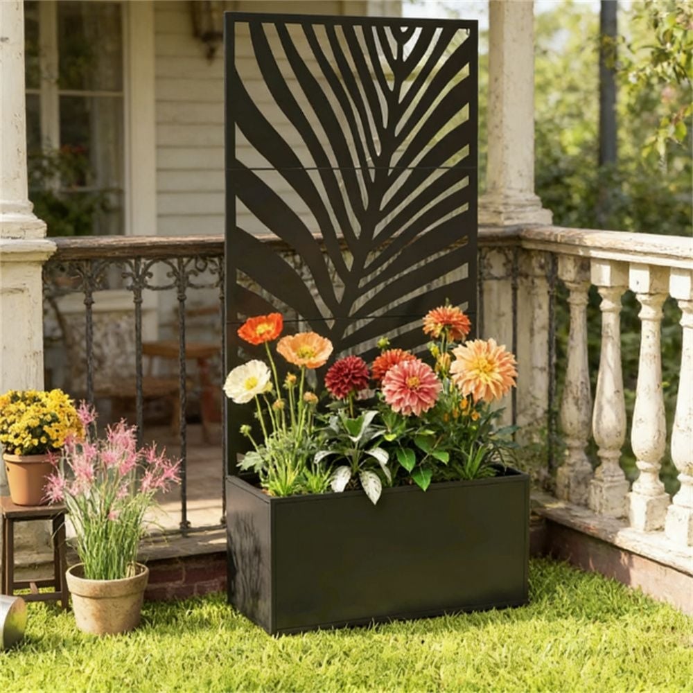Metal Flower Pots Elevated Garden Beds Plant Racks