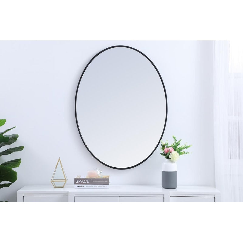 Metal Frame Oval Mirror