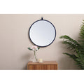 Metal Frame Round Mirror With Decorative Hook