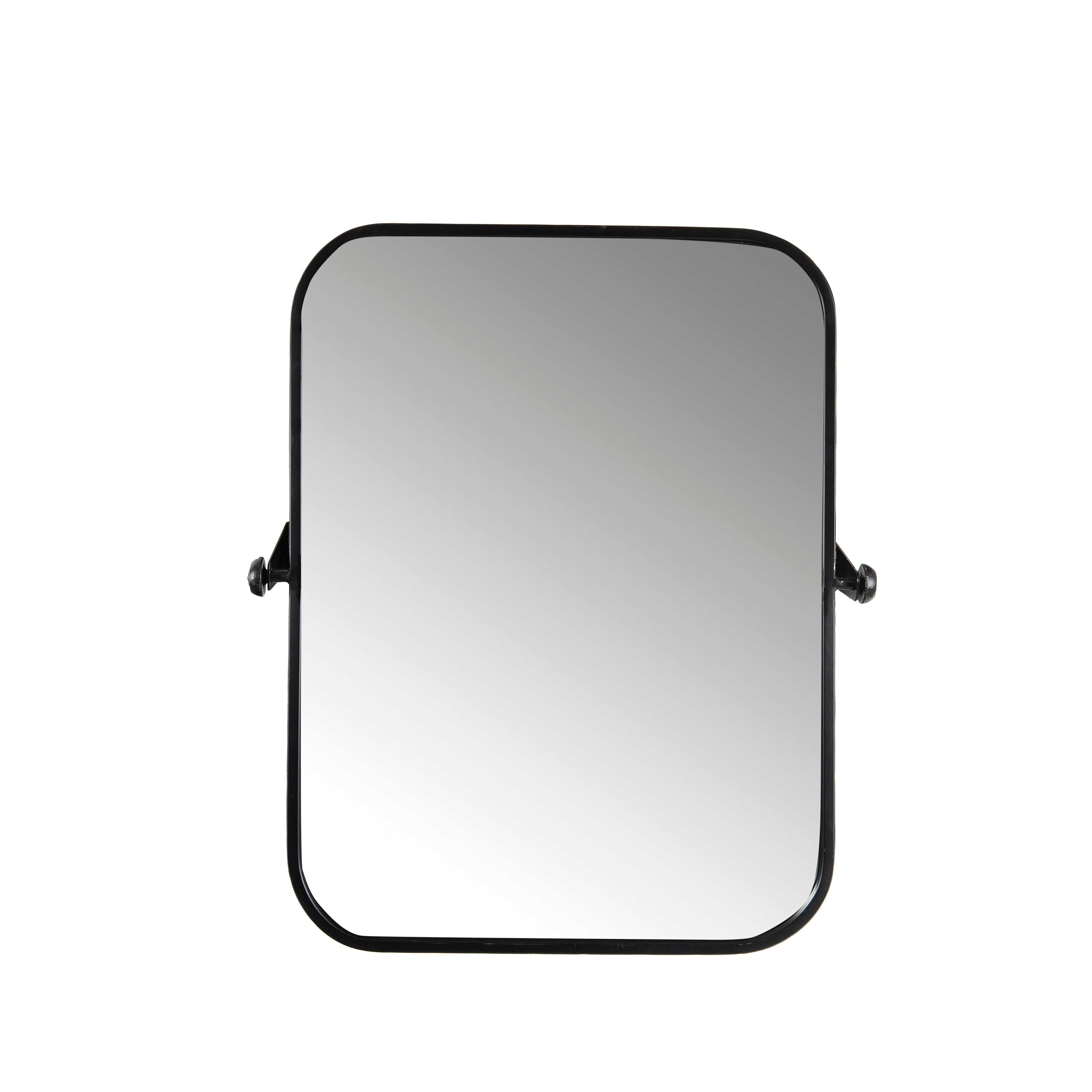 Metal Framed Pivoting Wall Mirror Black