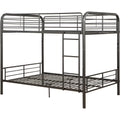 Metal Full Full Bunk Bed Dark Brown