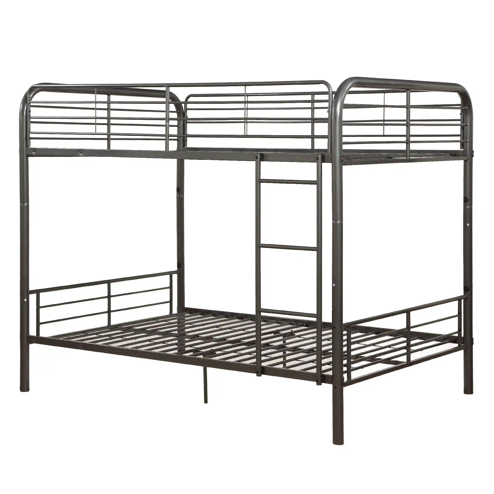 Metal Full Full Bunk Bed Gunmetal Gray