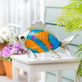 Metal Gradient Fish Garden Statue 12.5 H