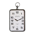 Metal Rectangle Hanging Clock With Handle Decoration On Top