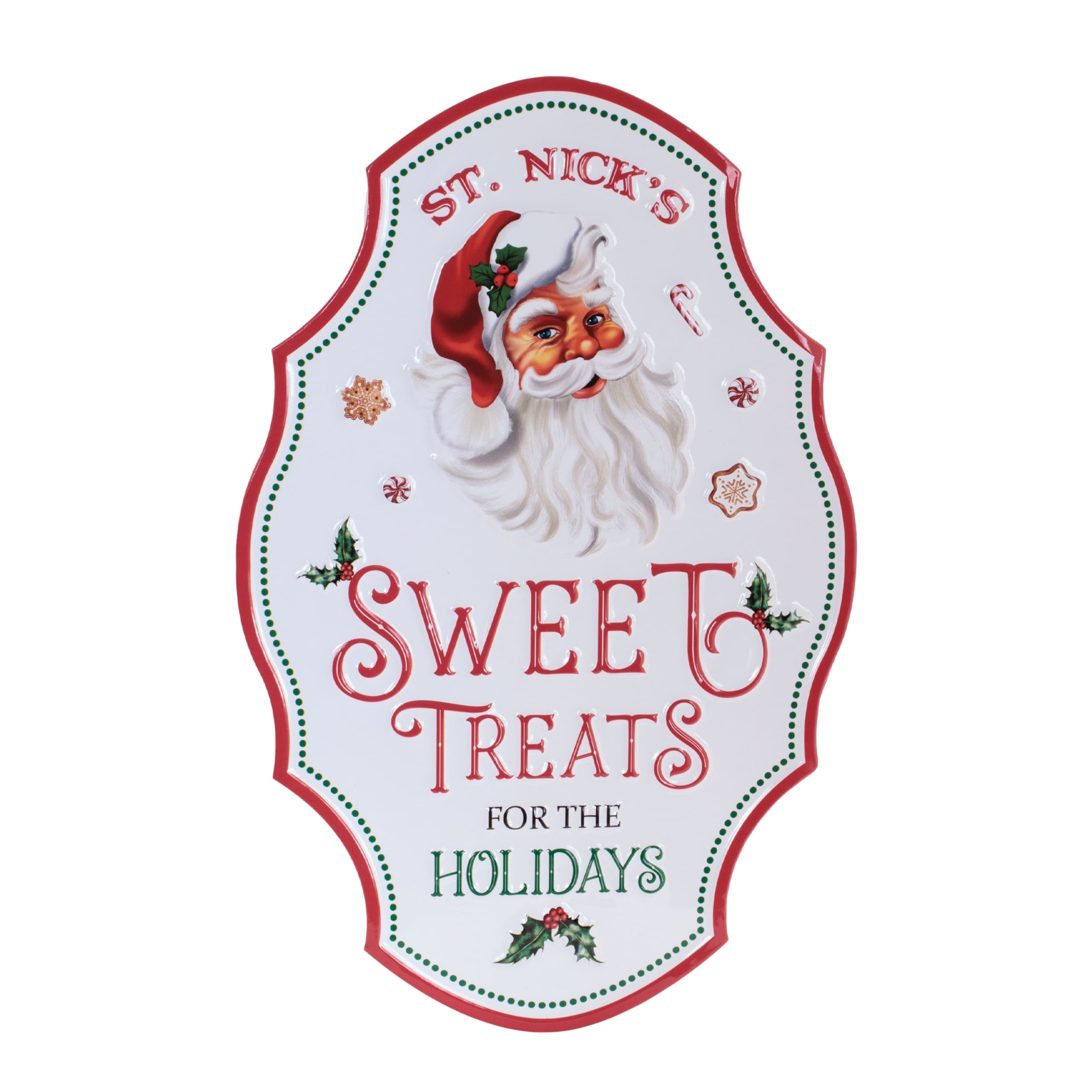 Metal Holiday Sweet Treats Plaque 19.75 H