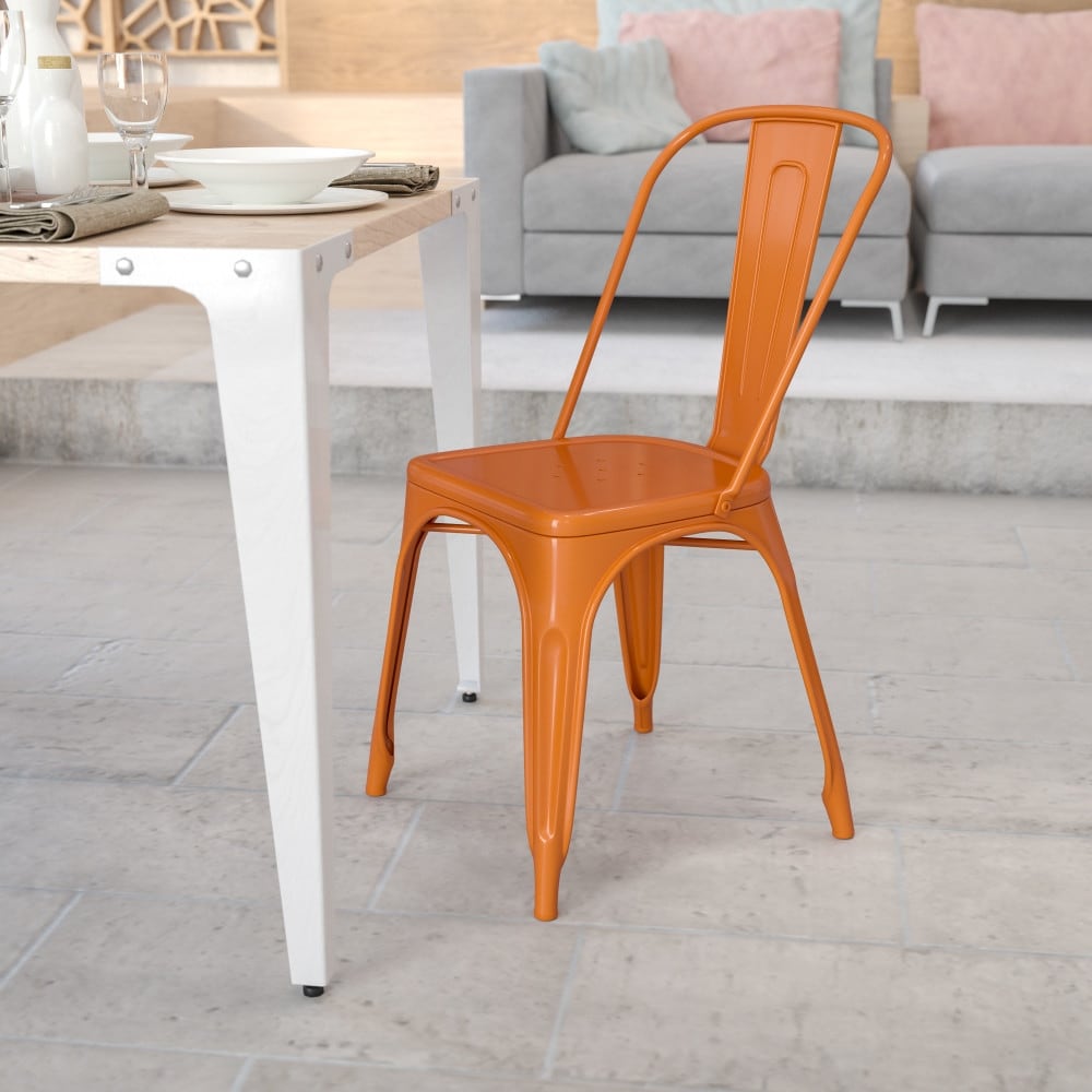 Havenside Home Boca Raton Industrial Stackable Metal Side Chair