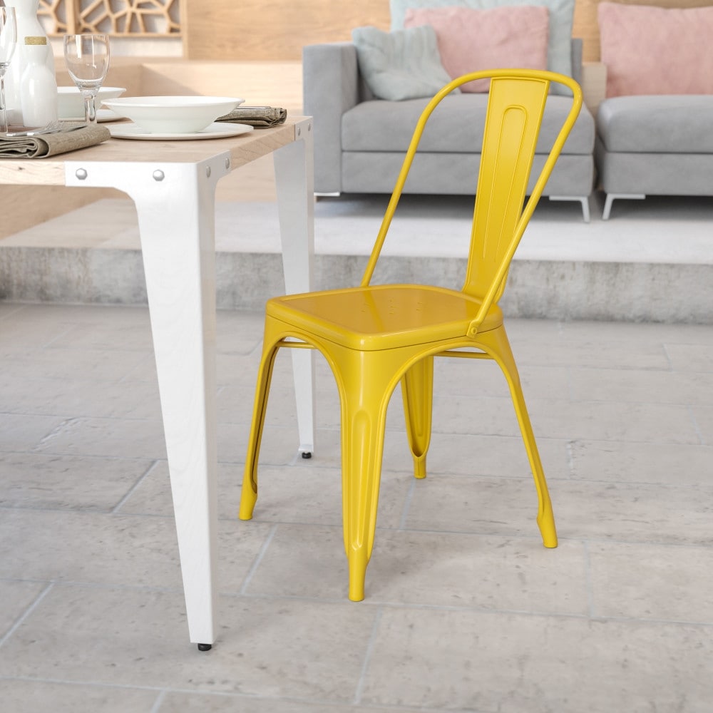Havenside Home Boca Raton Metal Indoor Outdoor Stackable Chair