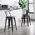 Steel 24 Inch Bar Stools Set Of 2