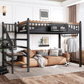 Metal Loft Bed With Storage Stairs Bookshelf Available In Queen Full Twin Xl