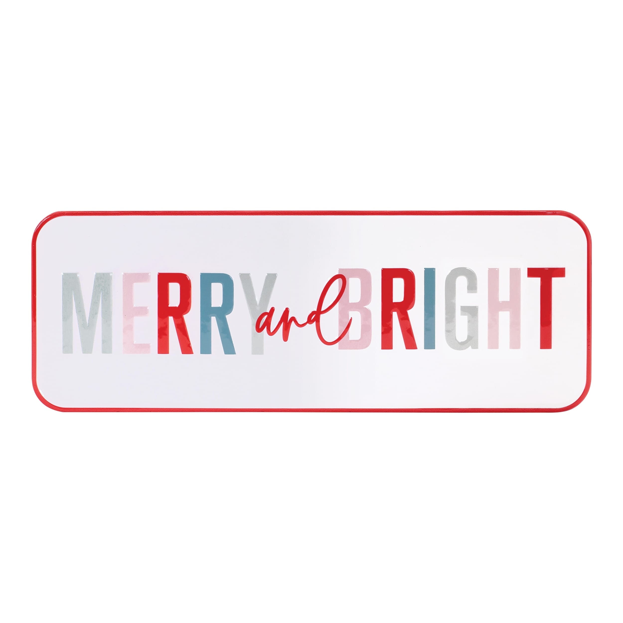 Metal Merry And Bright Sign 22 L