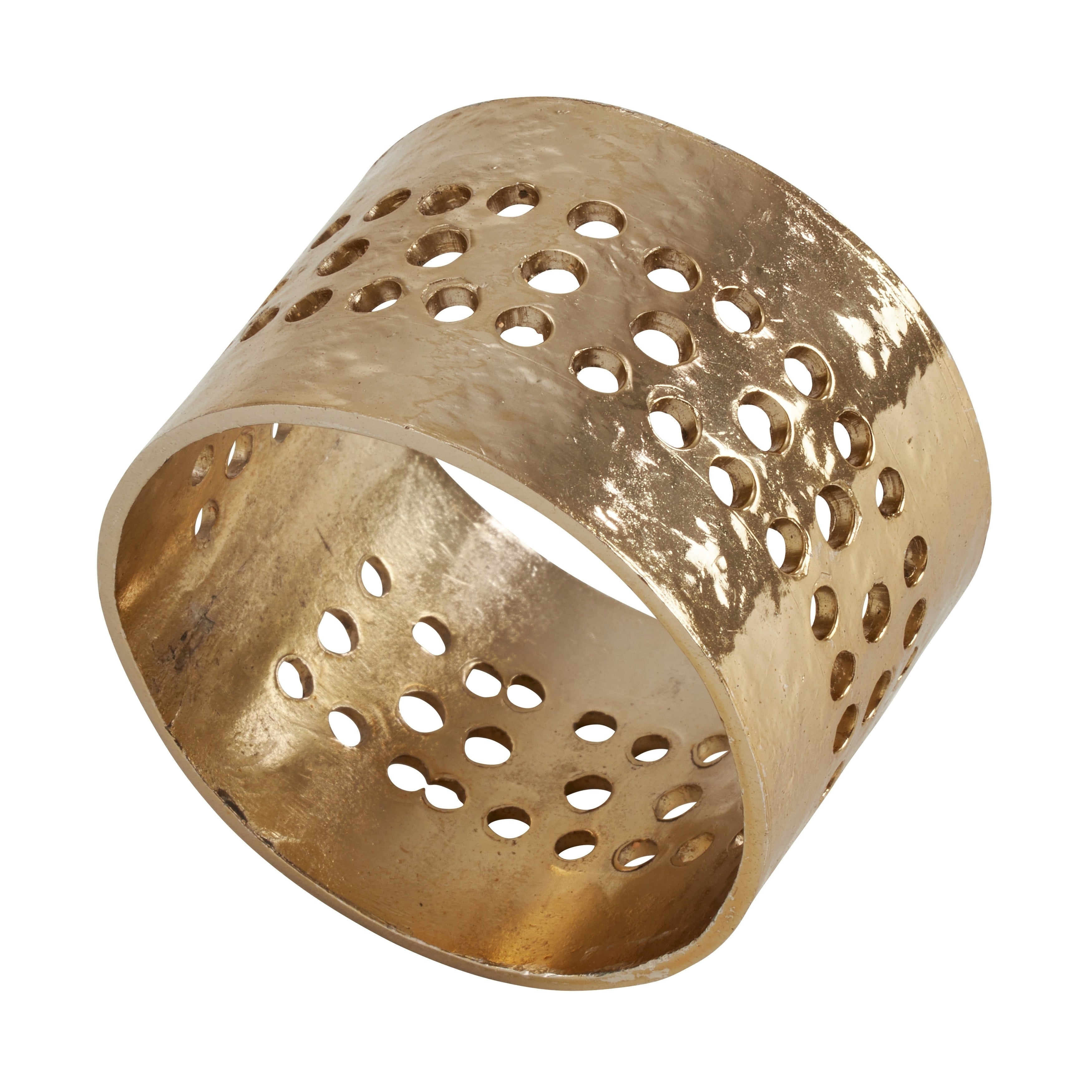 Metal Napkin Rings With Hole Punched Design Set Of 4