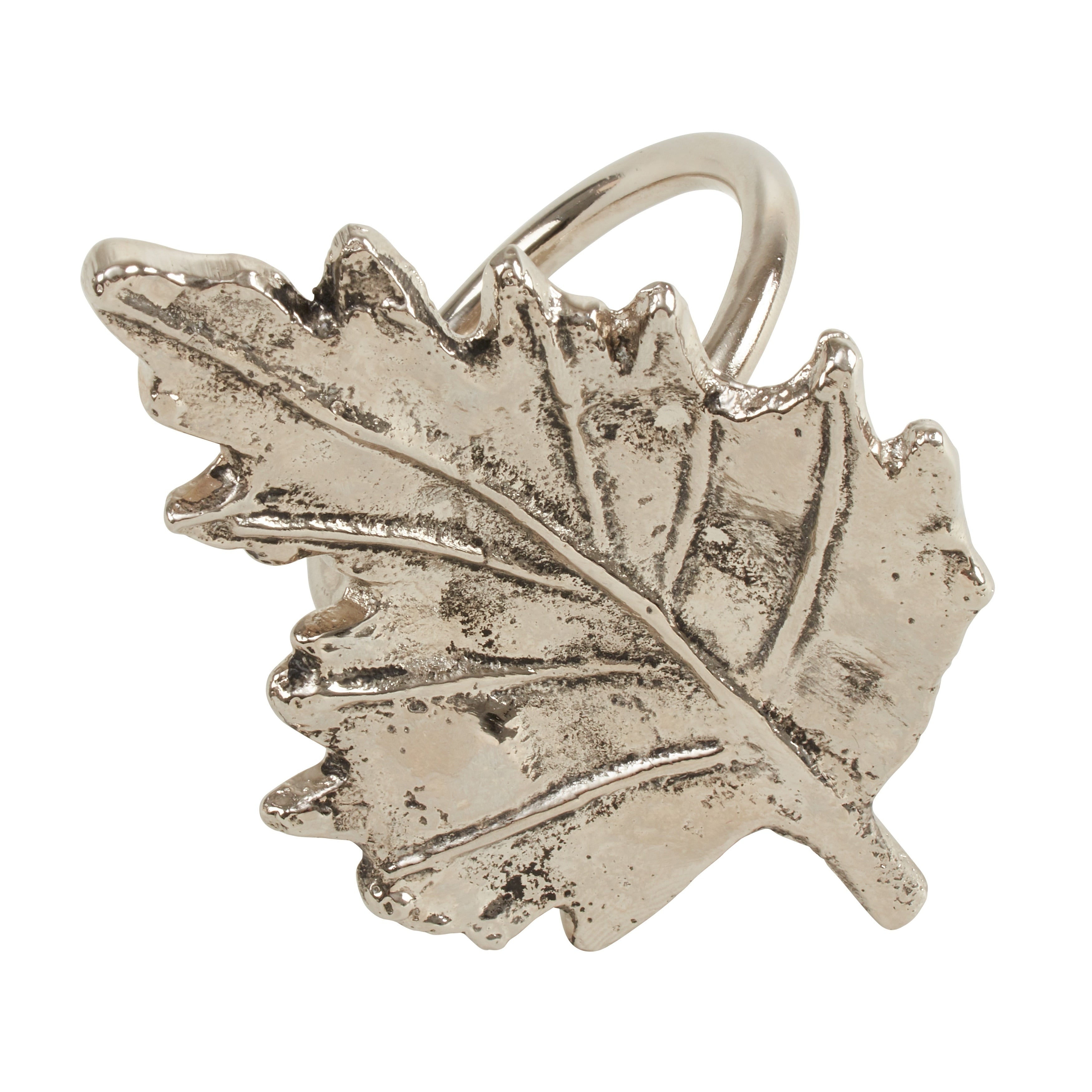 Metal Napkin Rings With Leaf Design Set Of 4