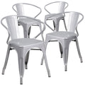 Lancaster Home Metal Outdoor Chair With Arms Set Of 4