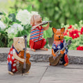 Metal Patriotic Dog Statue With Instrument