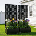 Metal Planter Boxes With Trellis For Climbing Plants Set Of 2