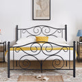 Vecelo Metal Bed Frame Platform Scroll Headboards Bedroom Furniture