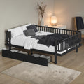 Metal Platform Bed With Storage Drawers Low Profile Daybed Frame With Round Pipe Safety Design