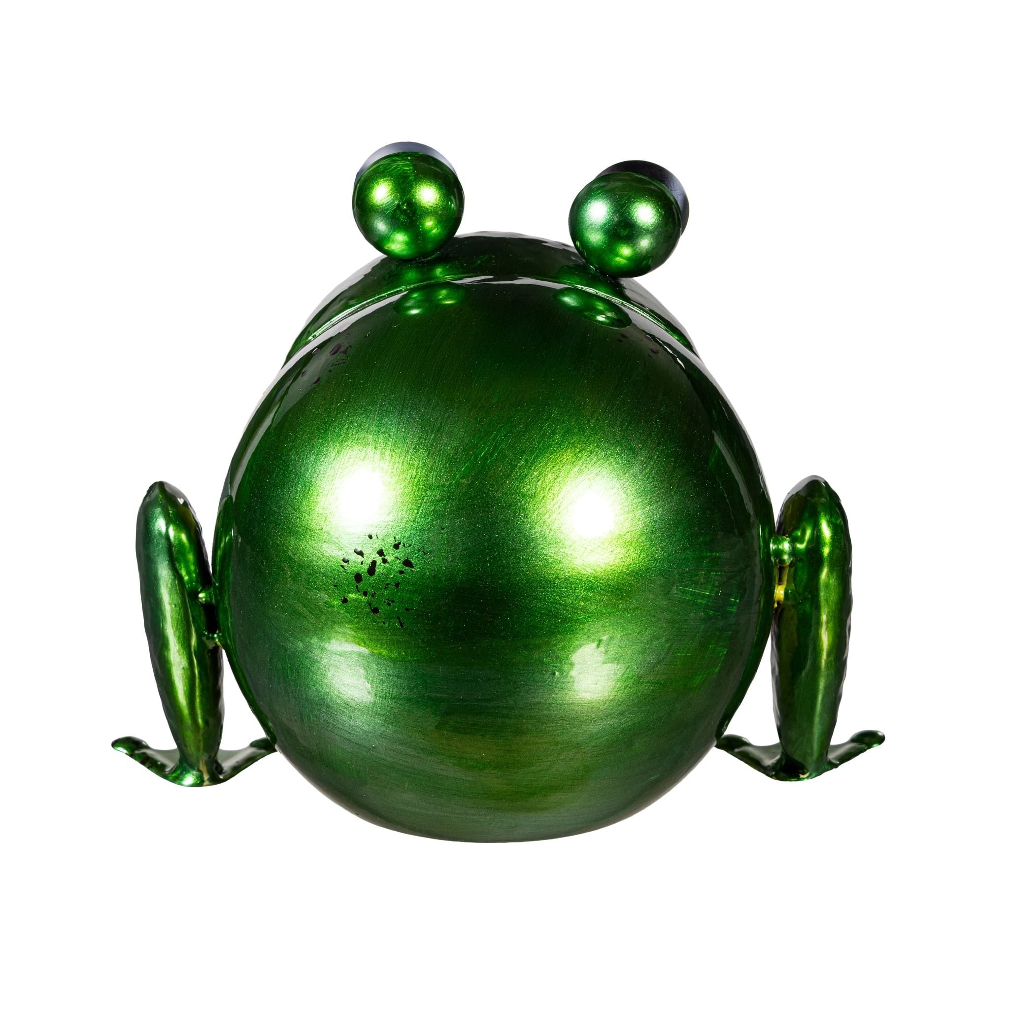Metal Portly Frog Garden Statue 7 H