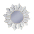 White Metal Starburst Wall Accent Mirror