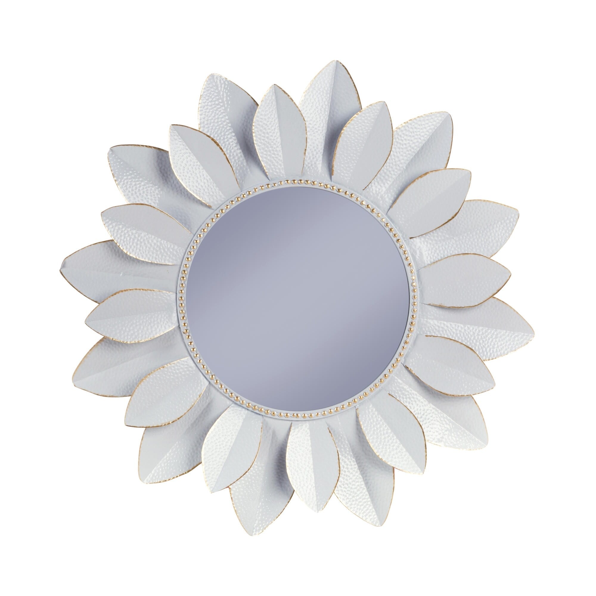 White Metal Starburst Wall Accent Mirror