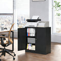 Metal Storage Cabinet With Lock 2 Door Garage Storage Cabinet With 2 Adjustable Shelves Heavy Duty Steel File Cabinet