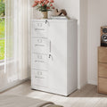 Metal Storage Vertical Filing Cabinet With Lock Steel File Locker With 4 Drawers And 1 Door For School Living Room