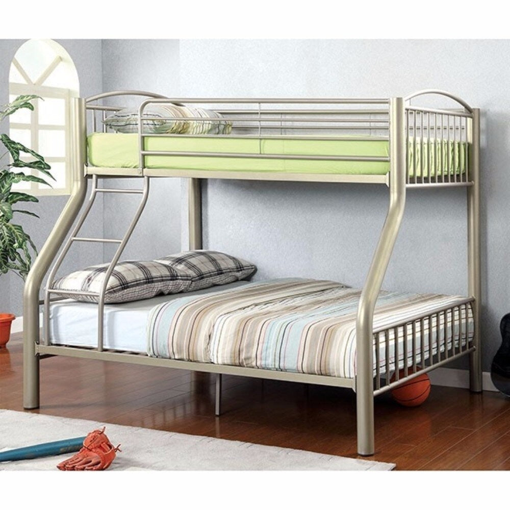 Metal Twin Full Bunk Bed Gold