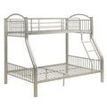 Metal Twin Full Bunk Bed Silver
