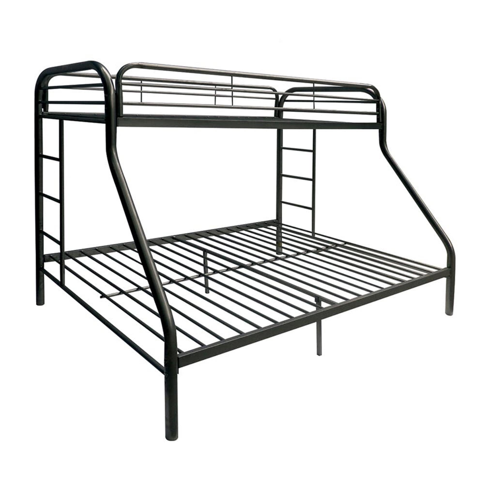Metal Twin Xl Queen Bunk Bed With Ladders Black
