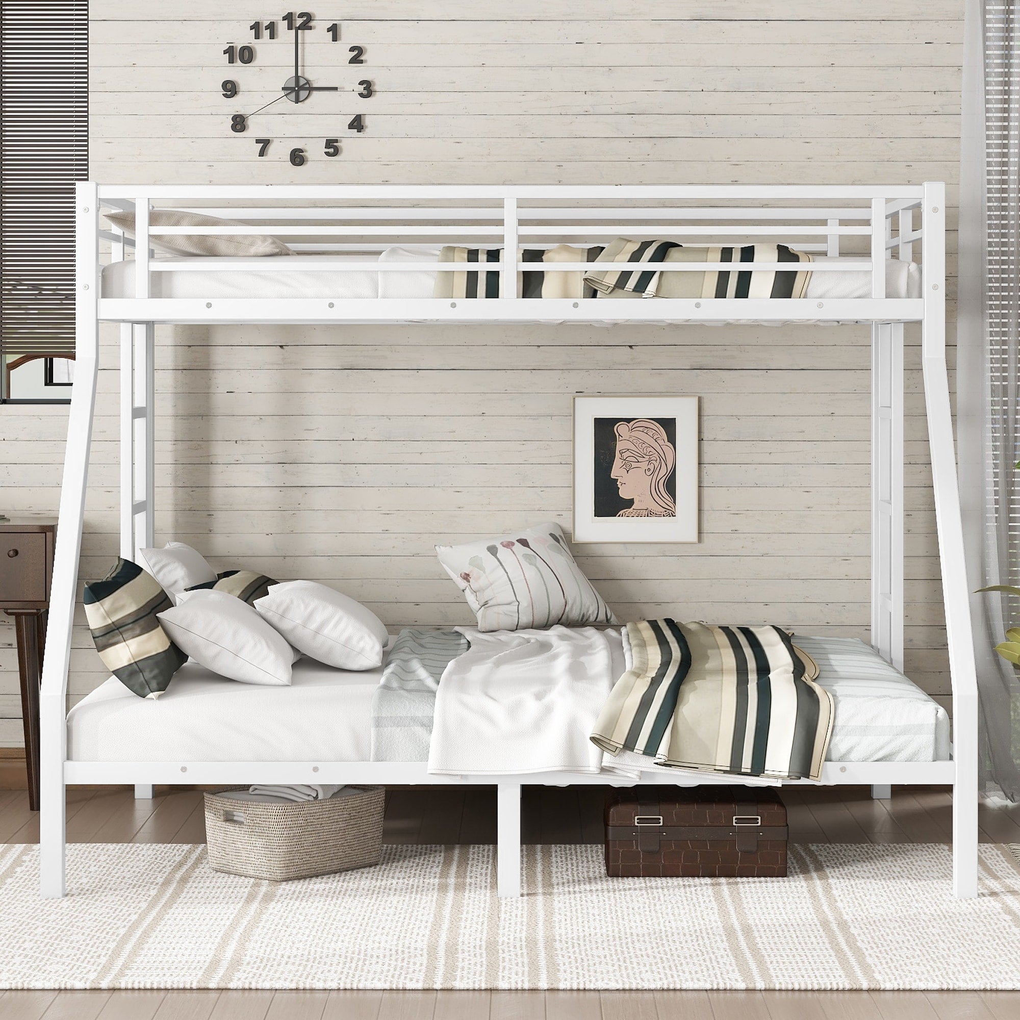 Metal Twin Xl Over Queen Bunk Bed For Teens And Adults With Storage