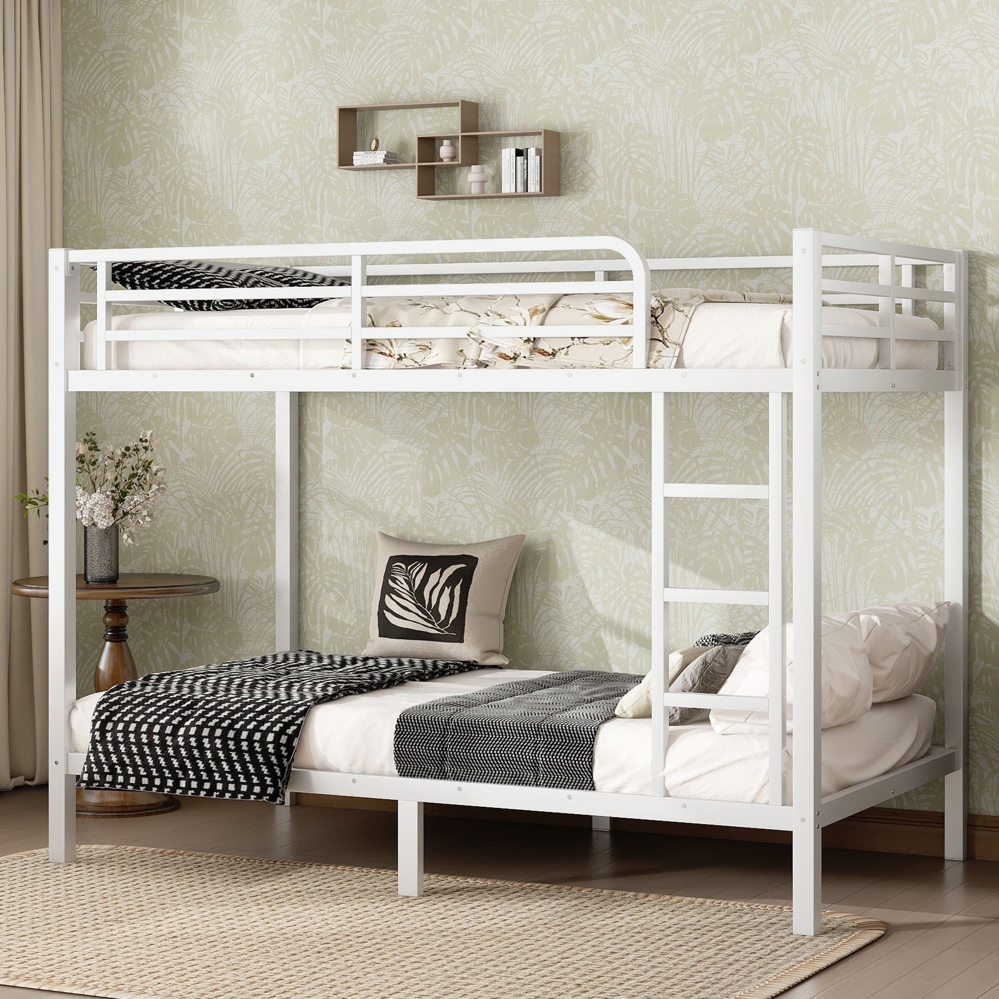 Metal Twin Xl Over Twin Xl Bunk Bed For Teens And Adults Space Saving Noise Reduced No Box Spring Needed