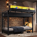 Metal Twin Xl Over Twin Xl Bunk Bed Space Saving With Smart Storage Lighting