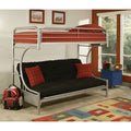Metal Twin Over Full Size Futon Bunk Bed Silver