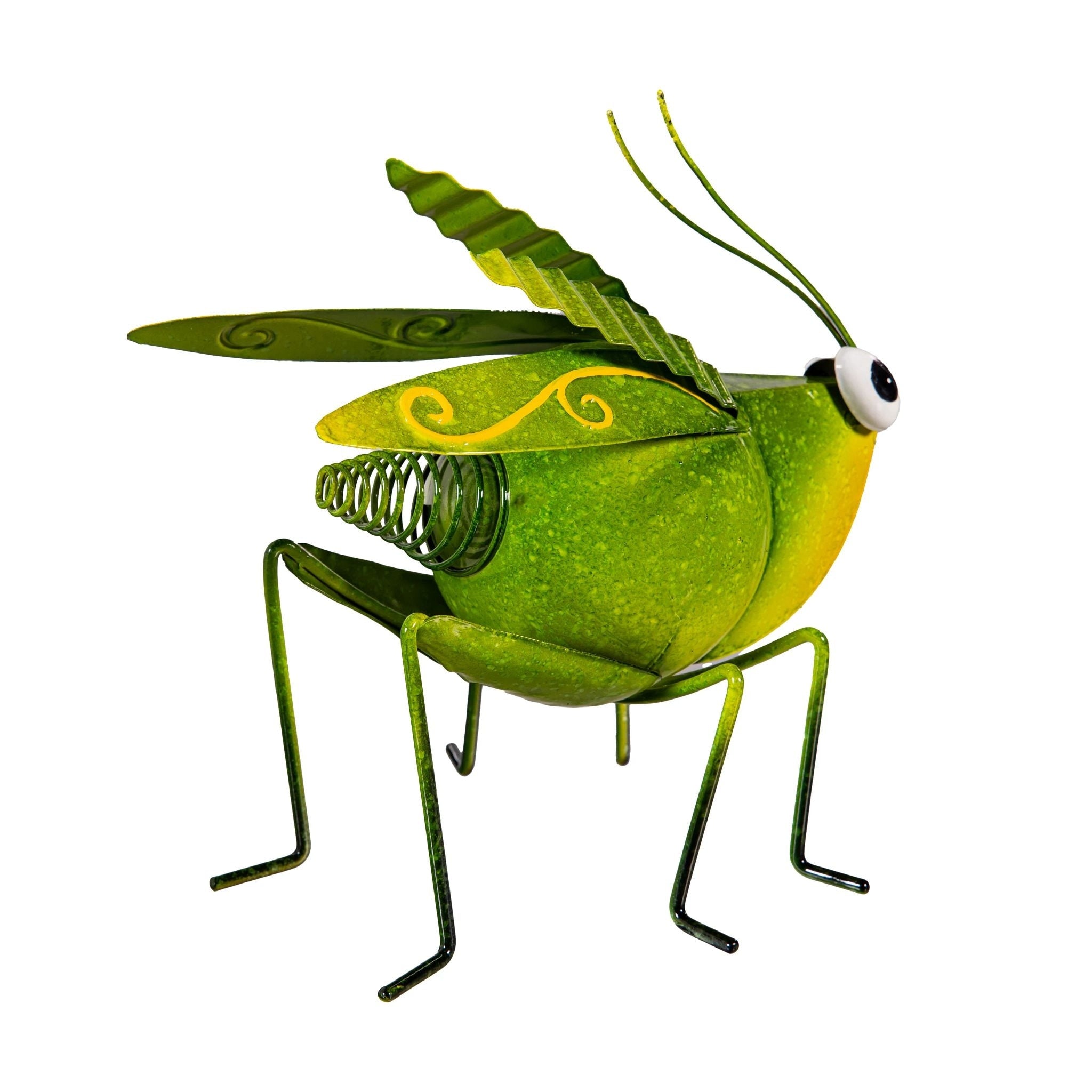 Metal Verdant Grasshopper Garden Statue 7 H