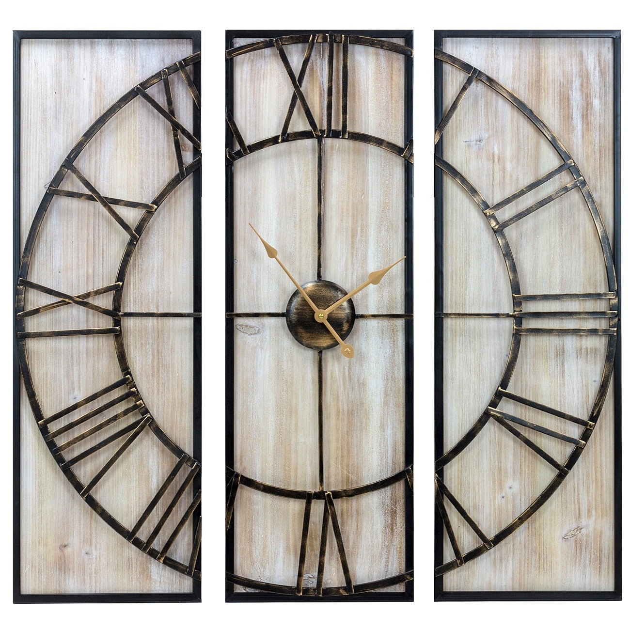 Metal Wall Clock 60 Diameters Centurion Roman Numeral Hands Rustic
