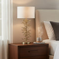 Metal Wire Circles Table Lamp With Linen Shade 12.0 L X 12.0 W X 26.0 H