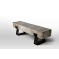 Metal And Fiber Reinforced Concrete Bench With Sled Style Legs Gray And Black