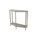 Silvertone Metal Glass Console Table