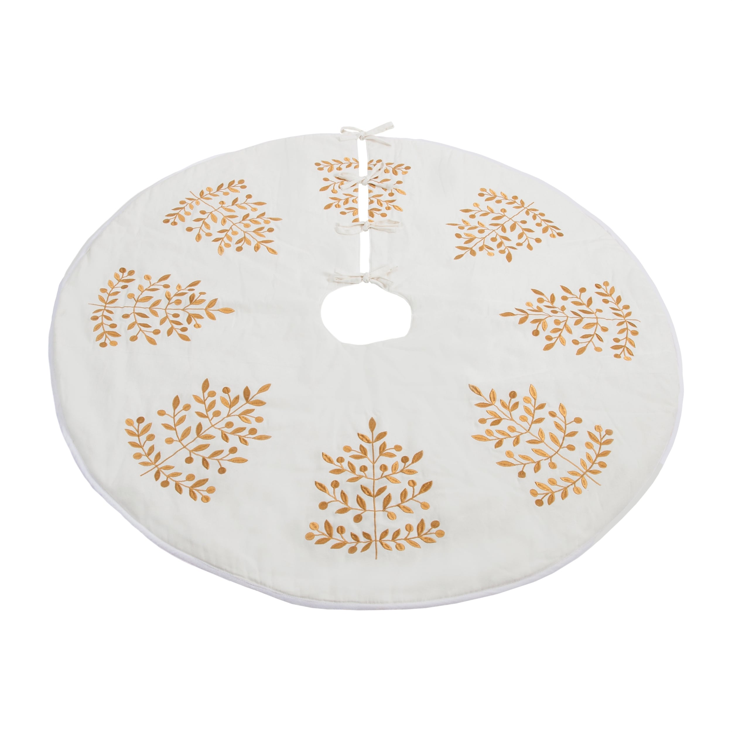 Metallic Leaf Christmas Tree Skirt 48 D
