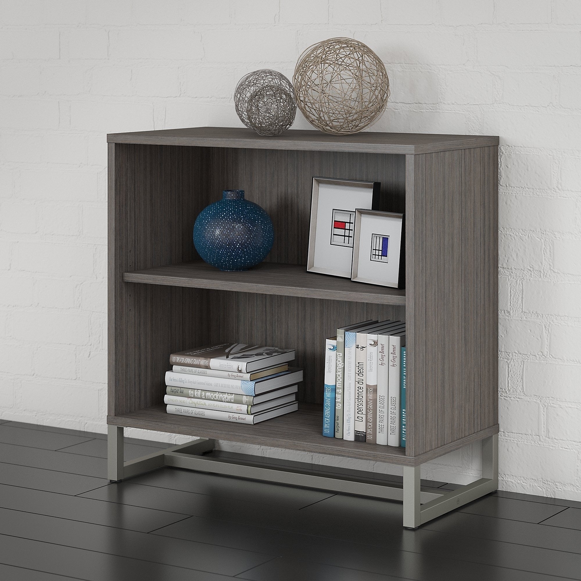 Method 2 Shelf Bookcase Cabinet In Cocoa From Office By Kathy Ireland
