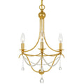 Metro 3 Light Antique Gold Chandelier