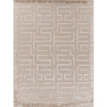 Metro Velvet Hand Knotted Wool Viscose Beige Area Rug 8 X 10