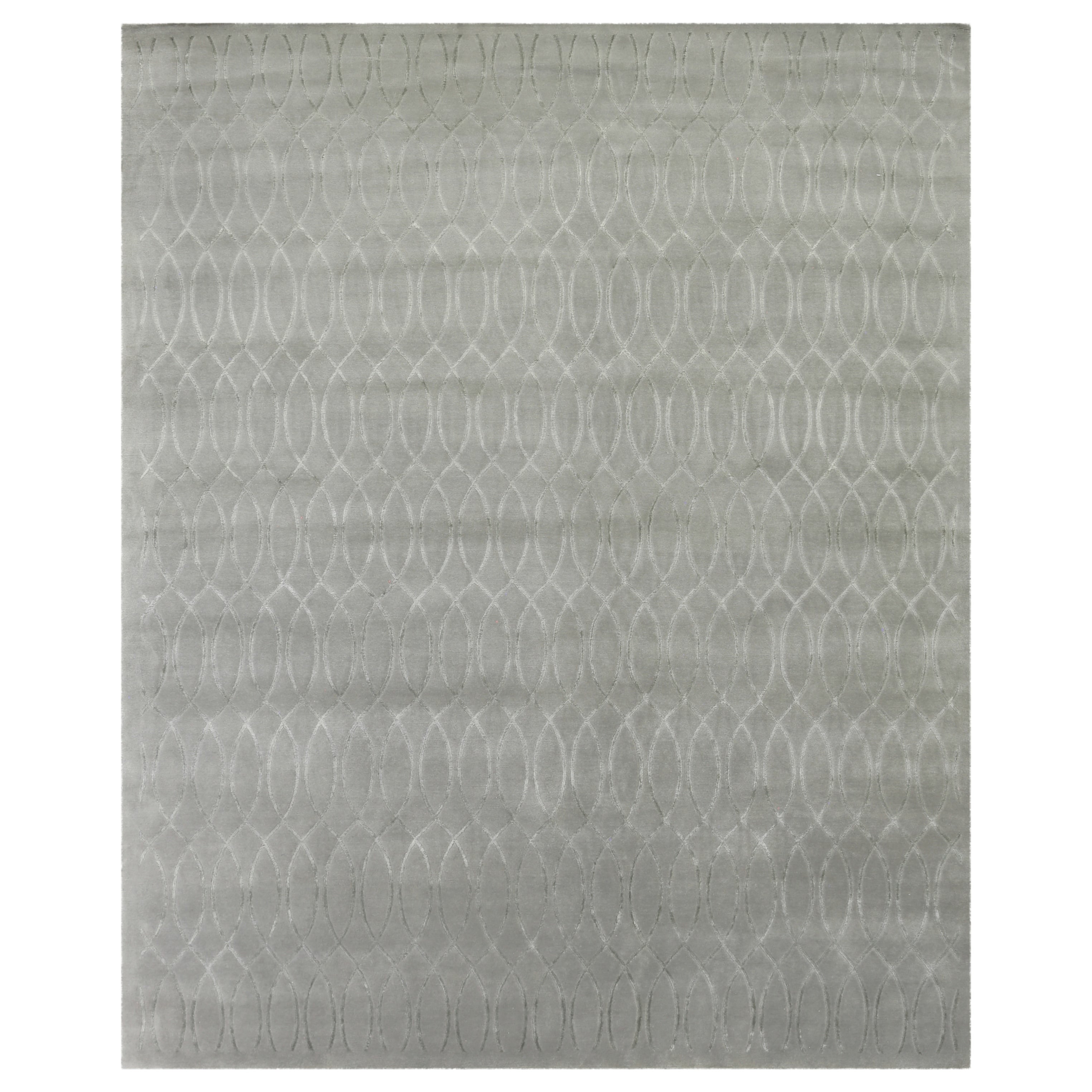 Metro Velvet Hand Knotted Wool Viscose Blue Area Rug