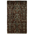 Metro Velvet Hand Knotted Wool Viscose Brown Blue Area Rug 5 X 8