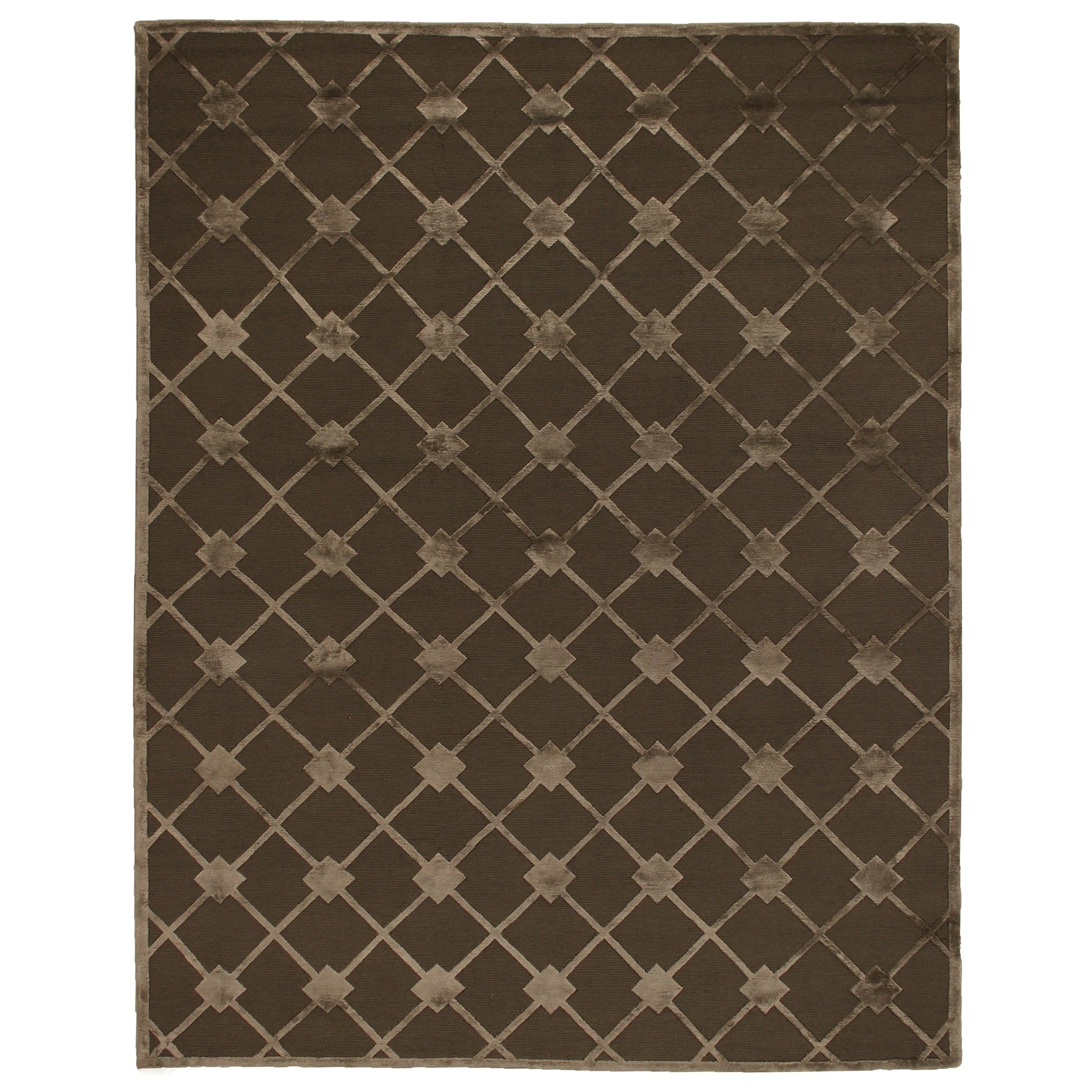 Metro Velvet Hand Knotted Wool Viscose Khaki Area Rug 9 X 12